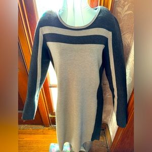 Athleta Sweater Dress Large Womens Wool Blend Gray Long Sleeve Pullover Knitted